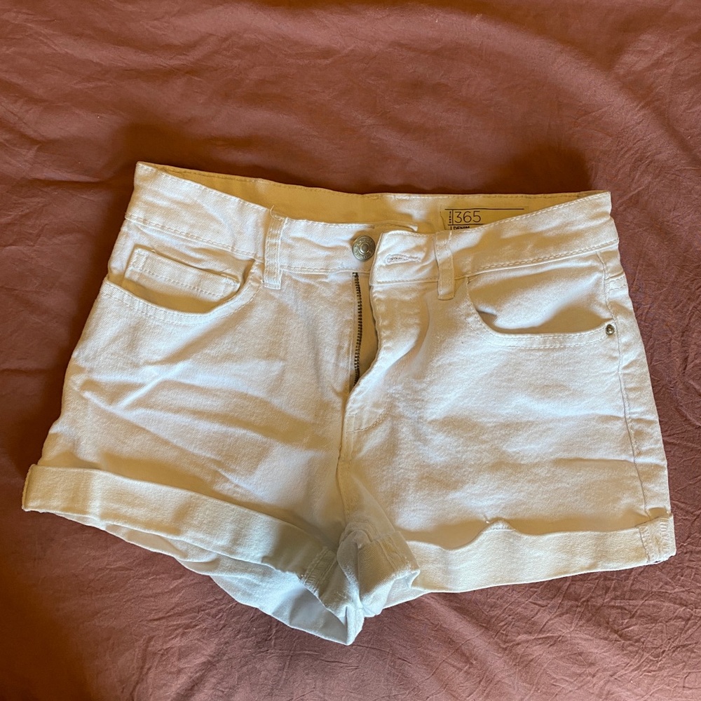 White denim shorts